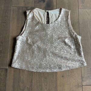 Champagne gold sequin crop